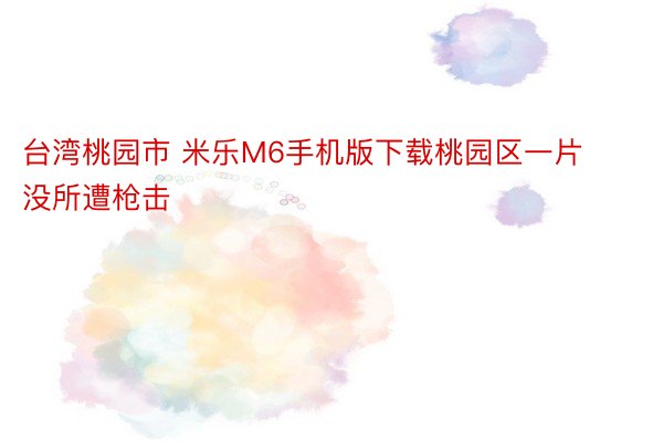 台湾桃园市 米乐M6手机版下载桃园区一片没所遭枪击